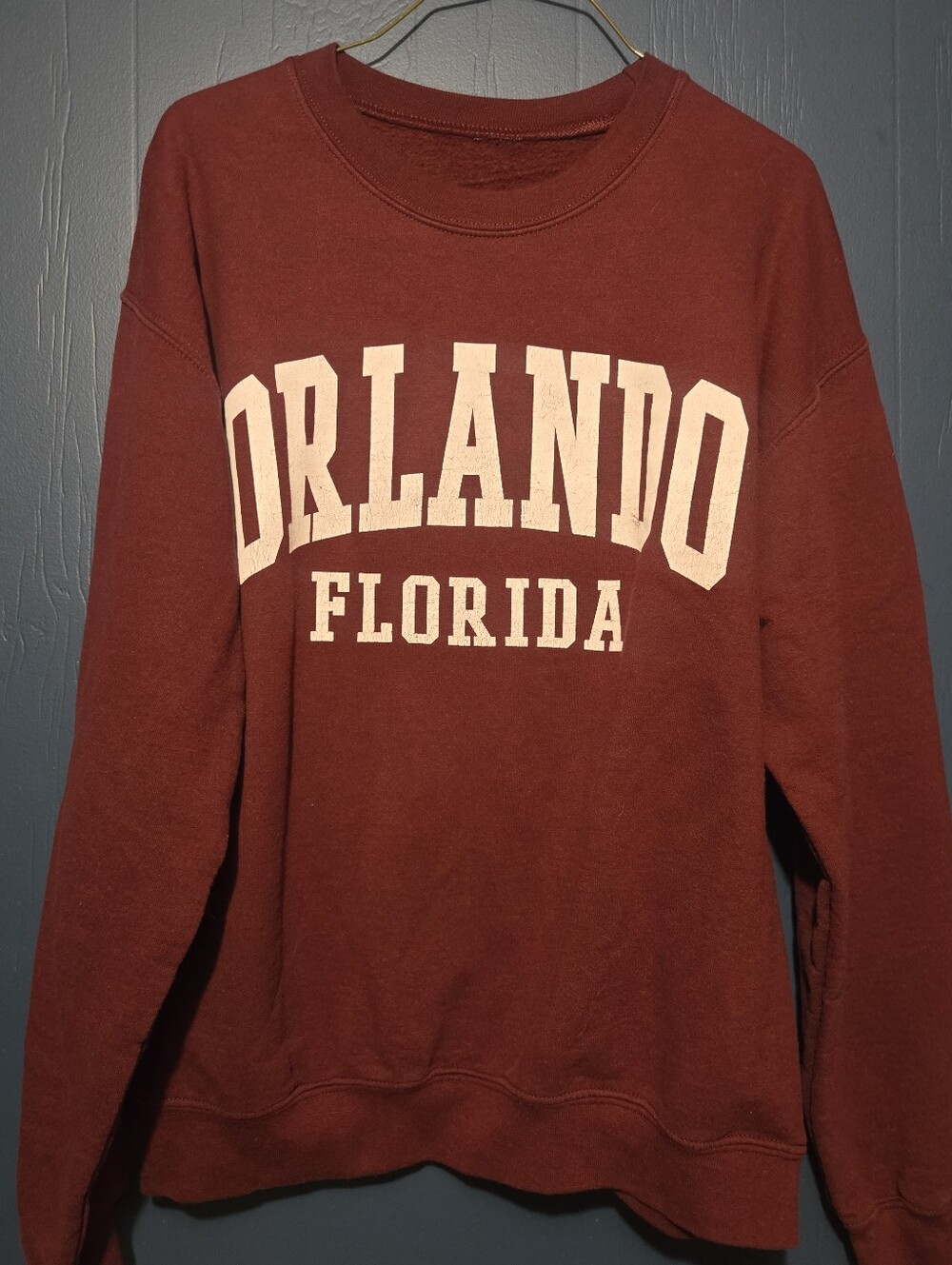 Orlando Florida Maroon Crewneck Sweatshirt